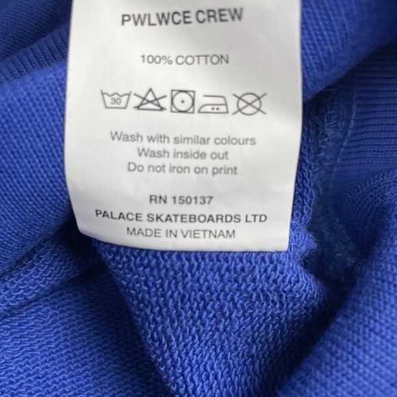 Palace Green‎ Leaf Logo Embroidered Sweatshirt Mens Large Blue Skate Streetwear - Picture 9 of 11